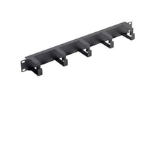 PANNELLO GUIDACAVI 19 1U NERO CON 5 ANELLI