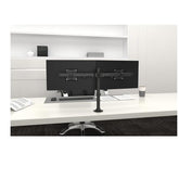 Braccio doppio monitor crossbar Focus - Nero