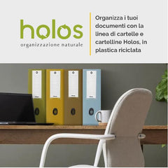 Cartella 3 lembi Holos marrone in plastica riciclata