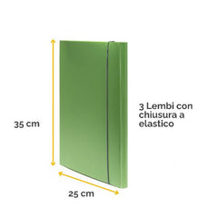 Cartella 3 lembi Holos verde in plastica riciclata