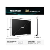 100 U8Q MINI LED 4K UHD SMART VIDAA REFRESH RATE 165HZ
