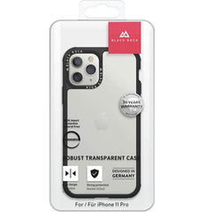 ROBUST - Cover Ultra protettiva con bordi anti-shock colore trasparente nero compatibile con Apple iPhone 11 Pro