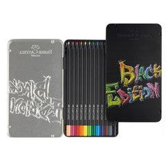 Astuccio in metallo con 12 matite colorate Black Edition