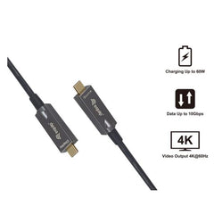 EQUIP - CAVO OTTICO ATTIVO da USB-C a C, M/M, PD 60W, 4K/60Hz, 10Gbps, Video+Dati+PD - 15m