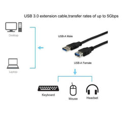 EQUIP - CAVO PROLUNGA USB 3.0, A/M A/F, 5Gbps, Nero, 3.0m