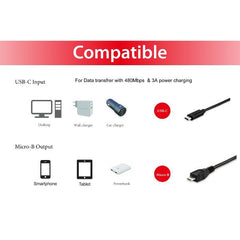 EQUIP - CAVO da USB-C 2.0 a USB Micro-B, M/M, 1.0m