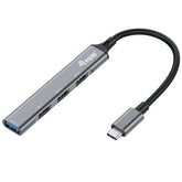 EQUIP - HUB 4-PORTE USB-C (1x USB 3.2 Gen 1 + 3x USB 2.0), Alluminio