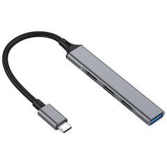 EQUIP - HUB 4-PORTE USB-C (1x USB 3.2 Gen 1 + 3x USB 2.0), Alluminio