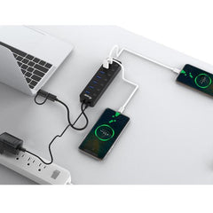 EQUIP - HUB 7-PORTE USB 3.2 Gen 1 con Interruttori, Alimentatore incluso