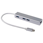 EQUIP - HUB USB-C 3-PORTE USB 3.0 con adattatore di rete Gigabit