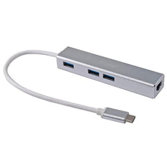EQUIP - HUB USB-C 3-PORTE USB 3.0 con adattatore di rete Gigabit