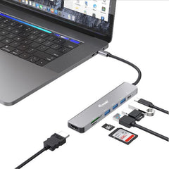 EQUIP - ADATTATORE USB-C 7 in 1, HDMI 4K/60Hz, 3x USB 3.2 GEN.1, SD/TF, USB PD 100W