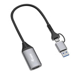 EQUIP - ADATTATORE da USB a HDMI (USB-C + A), 1080P HD
