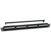 EQUIP - PATCH PANEL 24 PORTE CAT.6 NON SCHERMATO, 1U 19" - Nero