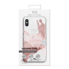 WHITE DIAMONDS - Cover semi-trasparente in TPU morbido impreziosita con elementi di cristallo Swarovski compatibile con Apple iPhone Xs/ iPhone X