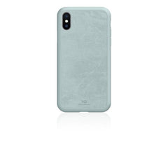 WHITE DIAMONDS - Cover con materiale simil Alcantara colore azzurro compatibile con Apple iPhone Xs/ iPhone X