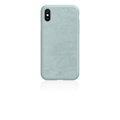 WHITE DIAMONDS - Cover con materiale simil Alcantara colore azzurro compatibile con Apple iPhone Xs/ iPhone X