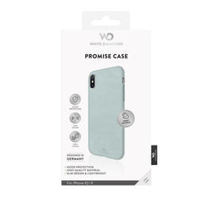WHITE DIAMONDS - Cover con materiale simil Alcantara colore azzurro compatibile con Apple iPhone Xs/ iPhone X