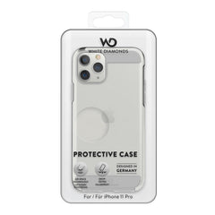 WHITE DIAMONDS - Cover Ultra protettiva trasparente con finiture opache bordi rialzati compatibile con Apple iPhone 11 Pro