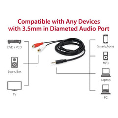 EQUIP - CAVO AUDIO STEREO da 3.5mm a 2x RCA M/F, 2.5mm