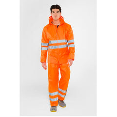 COMPLETO IMPERMEABILE HV ARANCIO- TG.3XL