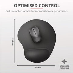 TAPPETINO/MOUSEPAD ERGONOMICO CON POGGIAPOLSO - TRUST BIGFOOT - NERO