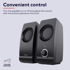 SET ALTOPARLANTI SPEAKERS 2.0 16W PICCO (8W RMS) - TRUST REMO 2.0 - NERO