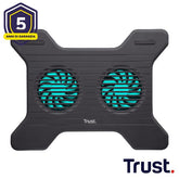 SUPPORTO/RIALZO NOTEBOOK CON 2 VENTOLE DI RAFFREDDAMENTO - TRUST XSTREAM BREEZE - NERO