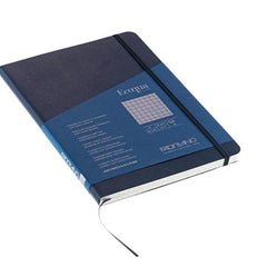 Fabriano - Quaderno ecoqua plus stitch a quadretti a5, 80 fogli color dark blue