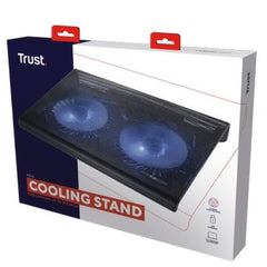 BASE DI RAFFREDDAMENTO PER LAPTOP CON DOPPIA VENTOLA ILLUMINATA BLU - TRUST AZUL - NERO