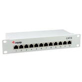EQUIP - PATCH PANEL 12-PORTE CAT.6 SCHERMATO 10" 1U, Grigio Chiaro