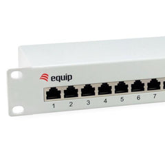EQUIP - PATCH PANEL 12-PORTE CAT.6 SCHERMATO 10" 1U, Grigio Chiaro