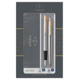 SET DUO PENNA SFERA + STILOGRAFICA JOTTER STAINLESS STEEL GT
