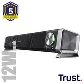 SOUNDBAR SPEAKERS 12W PICCO (6W RMS) CON INGRESSO AUX E CUFFIA - TRUST ASTO NERO/ALLUMINIO