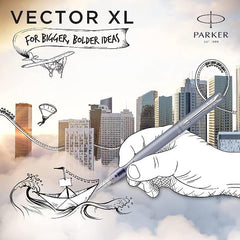 Penna Stilografica Vector XL - Silver Blu - Pennino Medio