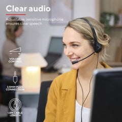 CUFFIE ON-EAR CABLATE 1,8M JACK 3,5 SUPERLEGGERE - TRUST PRIMO - NERO