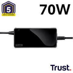 ALIMENTATORE/CARICABATTERIA UNIVERSALE LAPTOP/NOTEBOOK 70W - TRUST PRIMO - NERO
