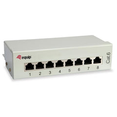 EQUIP - PATCH PANEL 8-PORTE CAT.6 Desktop, Grigio Chiaro