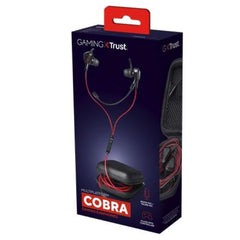 AURICOLARI GAMING CABLATI CON MICROFONO STACCABILE - TRUST GXT408 COBRA - NERO/ROSSO