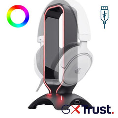 SUPPORTO PER CUFFIE RGB CON HUB USB - TRUST GXT 265 CINTAR - NERO