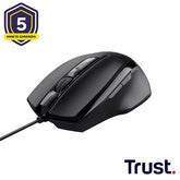 MOUSE CABLATO 160CM - 2400DPI - TRUST VOCA - NERO