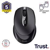 MOUSE WIRELESS RICARICABILE - 1600DPI - TRUST ZAYA - NERO