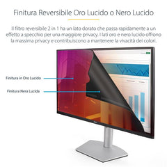 Filtro Privacy Oro per Monitor 23,8" 16:9, schermo privacy reversibile, Privacy Screen Protector per PC, protezione/schermo rimovibile, +/- 30 gradi