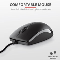 KIT DESK SET TASTIERA E MOUSE CABLATI RESISTENTI AGLI SVERSAMENTI- LAYOUT ITALIANO - TRUST TKM-250 NERO