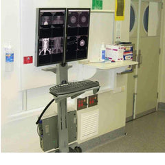 CARRELLO NEO-FLEX DOPPIO MONITOR (GRIGIO)