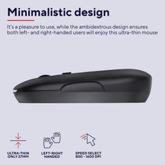 MOUSE WIRELESS RICARICABILE MULTICONNECT BT + WL 2,4GHZ ULTRASOTTILE SILENT - 1600DPI - TRUST PUCK - NERO