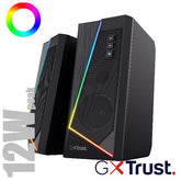 SET GAMING ALTOPARLANTI SPEAKERS 2.0 12W PICCO (6W RMS) ILLUMINATI LED RGB - TRUST GXT609 ZOXA RGB