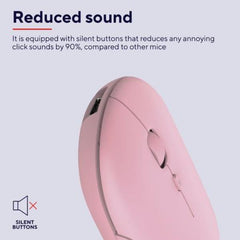 MOUSE WIRELESS RICARICABILE MULTICONNECT BT + WL 2,4GHZ ULTRASOTTILE SILENT - 1600DPI - TRUST PUCK - ROSA