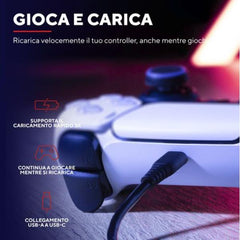 CAVO DI RICARICA MASCHIO MASCHIO USB-A USB-C PER GAMEPAD/CONTROLLER PLAYSTATION 3M - TRUST GXT226 PS5 - NERO