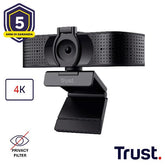 WEBCAM ULTRA HD 4K 3480X2160- FILTRO PRIVACY - TRUST TEZA - NERO